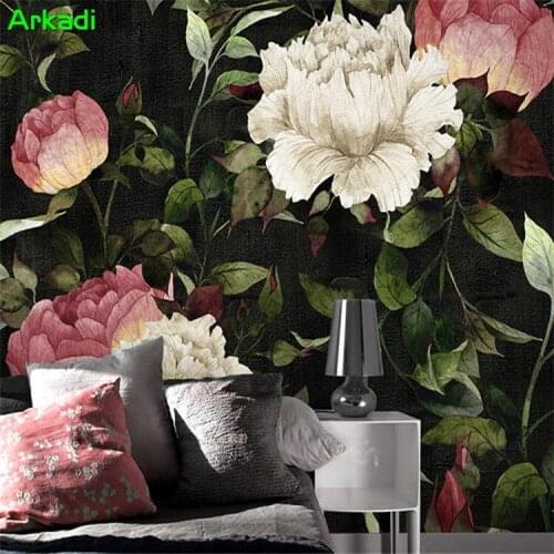 Europe and America Retro Oil Painting Rose Photo Mural 3D Wallpaper Bedroom TV Background Wallpaper Customize Size