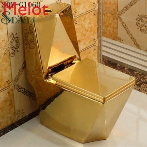 Ceramic bathroom washdown golden toilet gold color toilet gold toilet seat