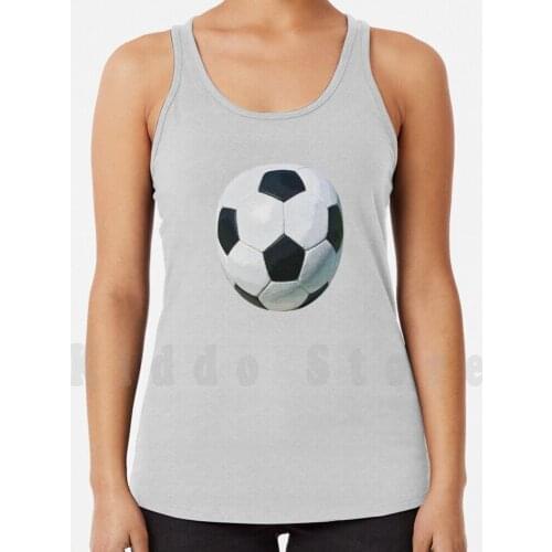 Classic Soccer Ball Tank Tops Vest 100% Cotton Ball Soccer Classic Vintage Pill Sports Wm Ball Wm Black And White