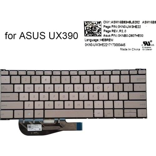 UX390 English backlit Keyboard for Asus ZenBook 3 UX390UA GS039T GS031T US computer Keyboards silver gray 0KN0 UW3HE22 UW2FS22