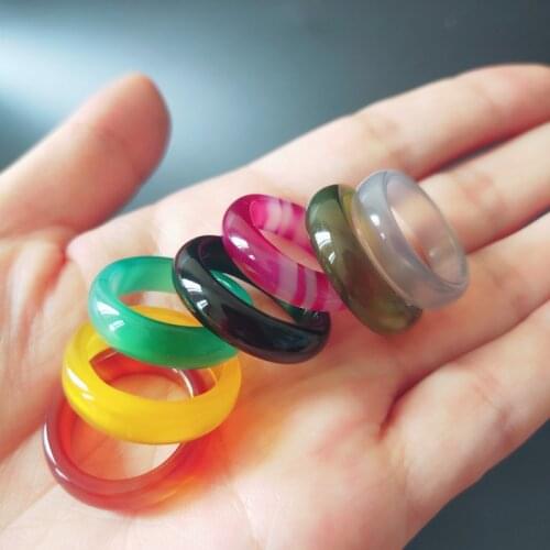 Natural stone joint rings Simple Fashion unisex vintage jade agate rings women fashion couple jewelry holiday gift crafts party