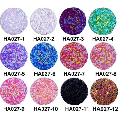 50Pcs/lot Round Flat Back Resin Cabochon 12mm DIY Hand Made Jewelry Making Findings Flatback Cabochons Rhinestone Charms XQ100