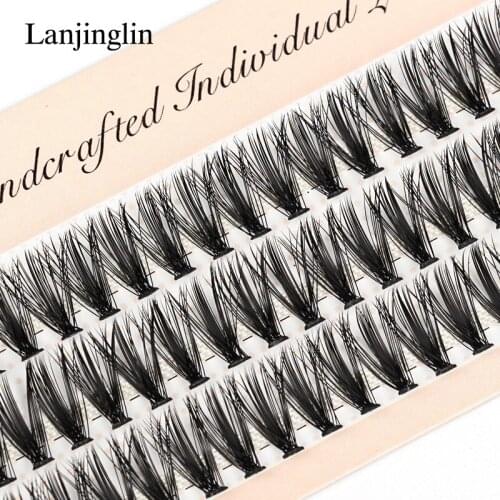 LANJINGLIN 60 Bundles Lashes Extension Natural Faux Mink Eyelashes Individual 10/20/30D Cluster Lashes Makeup Fake Eyelashes New