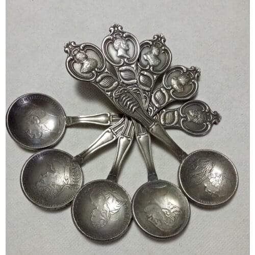 Russia emperor coins spoons -the coin is random