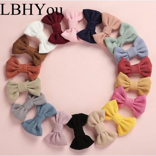 Cute Children Girls Corduroy Bows Hair Clips New Fashion Handtie Fabric Hairpins Kids School Girls Hair Barrettes
