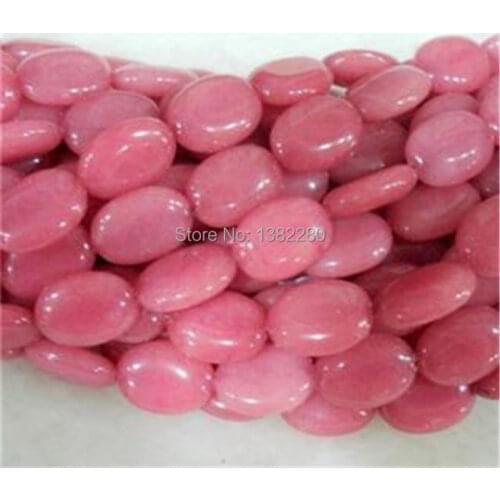 Fashion DIY jewelry 13x18mm Rhodochrosite Oval chalcedony Stone Loose BeadS parts Accessories Make Design Girl gift 15"