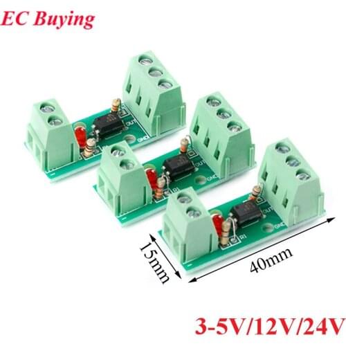 1 Channel Way Optocoupler Isolation Module PC817 EL817 3V-5V 12V 24V Photoelectric Isolator Rail Holder PLC Drive Motor Board
