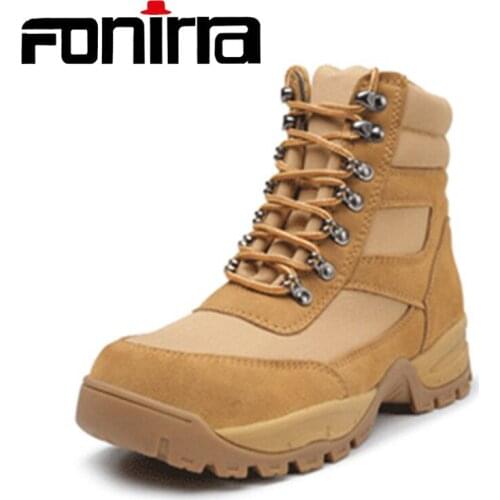 FONIRRA 2019 Winter Men Casual Shoes Wram High Quality Heel Martin Snow Boots Mens Work Non-slip Puncture Prevention Boots 309