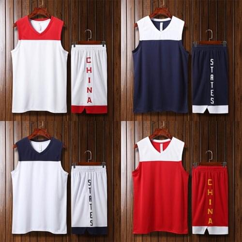 Men Basketball Set Uniforms kits 2019 Big Size college Basketball Jerseys Sports Suits DIY Customized Training suits Wear Summer