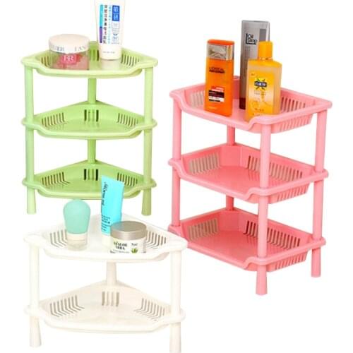 NEW Fashion Shelf Kitchen Storage Detachable Three-layer Magazine Rack Bathroom Shower Shelf PP Rack Floor Type Bathroom Shelves