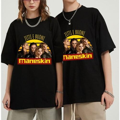 2021 New Maneskin Tee Shirt Oversize Summer Harajuku Streetwear Men/Women Casual T-shirt Novelty Street Style Clothes Tops