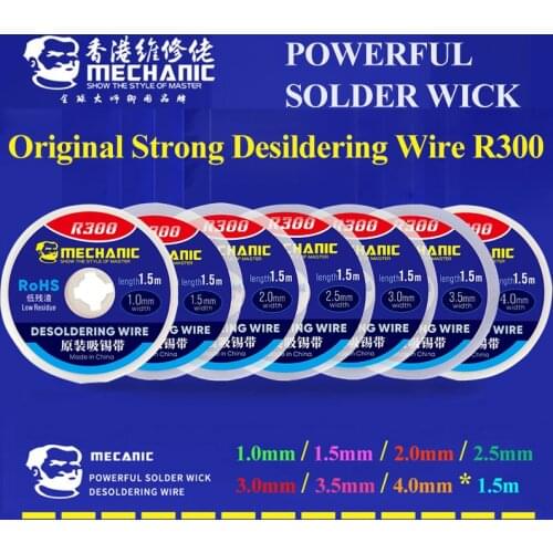 Original MECHANIC Desoldering Wire Solder Wick Tin Remover 1.5m Length Desoldering Braid BGA Soldering Tools