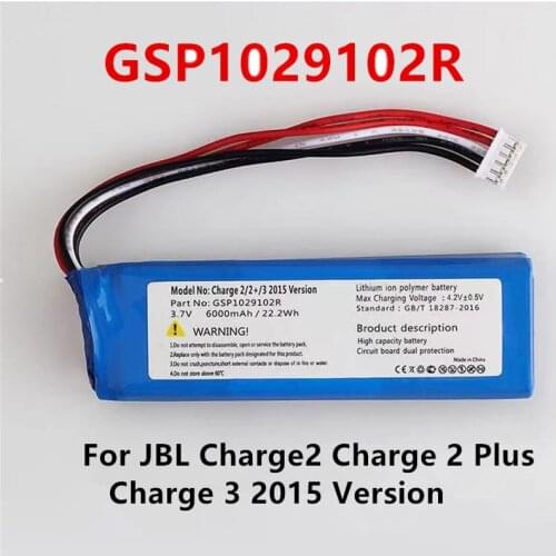 Original GSP1029102R 6000mAh Replacement Battery For JBL Charge 2 Plus Charge 2+ charge 3 2015 Version P763098 Batteries