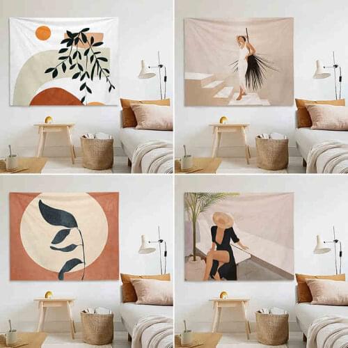 Home Refreshing Style Tapestry Wall Hanging Abstract Art Blanket Living Room Bedroom Dorm Home Decor Tablecloth Picnic Mat Mural