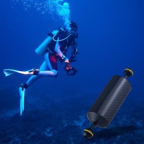 PULUZ 60mm Carbon Fiber Float Buoyancy Aquatic Arm Dual Ball Floating Arm Diving Camera Underwater Diving Tray