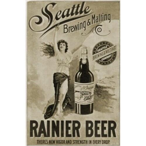 RAINIER BEER RETRO ADVERTISEMENT METAL TIN SIGN POSTER WALL PLAQUE