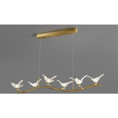 Modern Luxury Pendant Lights Nordic Crystal Bird Lamp American Dining Chandeliers Restaurant Light LED Living Room Decor Lamps