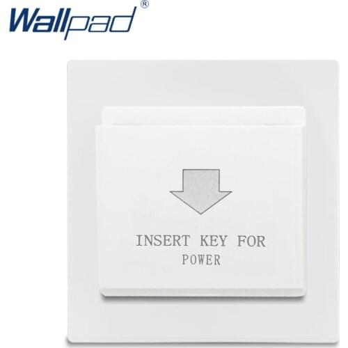 Wallpad Hotel Insert Key For Power Card Socket Switch Luxury White PC Panel Wall Power Electrical Outlet Sockets 30A