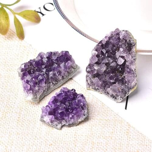 1pcs Natural Amethyst Crystal Cluster Quartz Raw Crystals Rock Mineral Specimen Healing Stone Ore Mineral Decor Christmas Gift