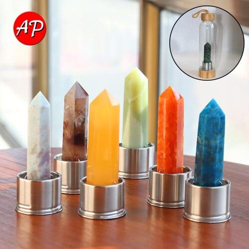 1pc New Natural Crystal Wand Quartz Point Magic Wand Energy Colourful Gemstone for Water Cup Bottel Ornament Replace