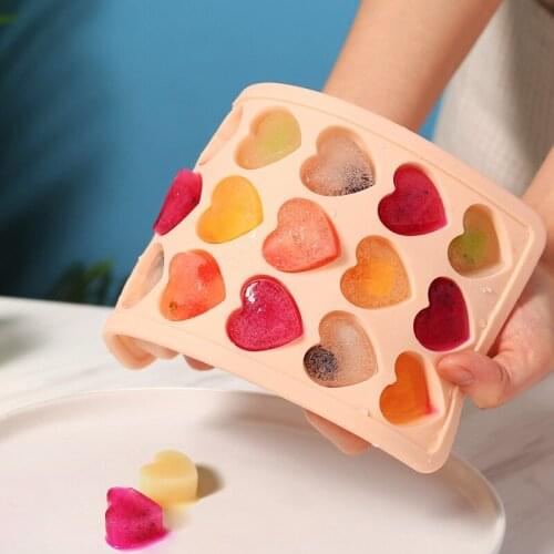 1pc Silicone Heart Ice Mold BPA Free Ice Cube Ball Maker With Cover DIY Homemade Bar Accessiories