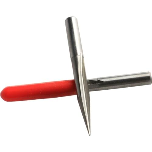 2 Pcs Two Flutes Straight V Bit Plywood Tools 15 degree 0.5mm Tip 70mm Length, Carving Machine Deep CNC cutter Endmills