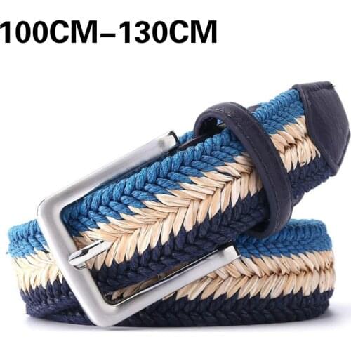 2020 New Fishbone Pattern Woven Belt Wax Rope Straw Men And Leisure Women Canvas Mixed Knitting With Fashionable Pants 100-130CM