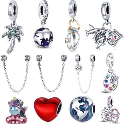 2021 Hot New Animal Tree Shape Charm 100% 925 Sterling Silver Suitable For Original 3mm Pandora Bracelet Ladies Jewelry Gift