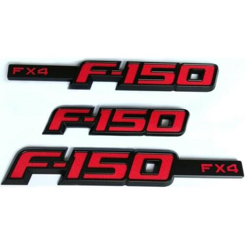 3pcs OEM for F-150 Fx4 Emblem Badge Fender Rear 3D fits F150 Black Red CL3Z-16720-B