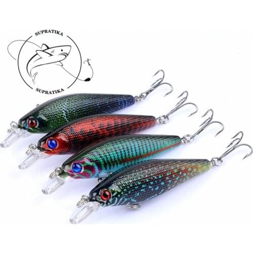 4Pcs/Lot 6.5cm/6.6g 3D Painting Minnow Fishing Lures Japan Hard Baits Wobbler Crankbait Artificial Bass Swimbait Tackle 6# Hooks