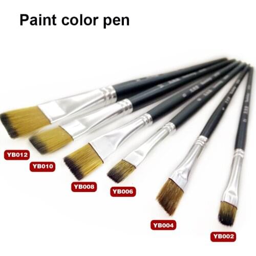 6PCS/SET Model Coloring Pen Nylon Flat Pen Paint Hand Coloring Tool