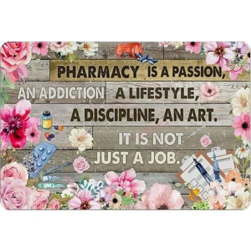 Pharmacy is A Passion Retro Metal Tin Sign Plaque Poster Wall Decor Art Shabby Chic Gift