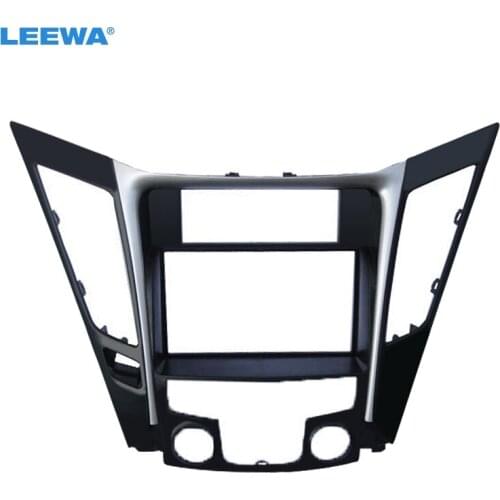 LEEWA Car Refitting DVD Radio 2Din Fascia Frame for Hyundai Sonata YF(Luxry Type LHD) Stereo Face Panel Dash Installation #5145