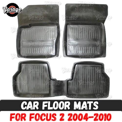 Car floor mats for case for Ford Focus 2 2004-2010 rubber 1 set / 4 pcs or 2 pcs accessories protect of carpet decoration