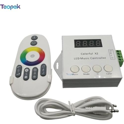Colorful X2 Music Controller RF Touch Remote For WS2812B WS2811/WS2813/USC1903 Magic LED Digital Tape Max 1000pixels DC5V-24V