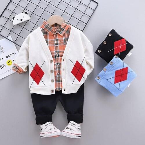 Children Fashion Clothes Suit Spring Autumn Kids Boys Girls Coat Shirt Pants 3Pcs/sets Baby Toddler Clothing Infant Sportswear