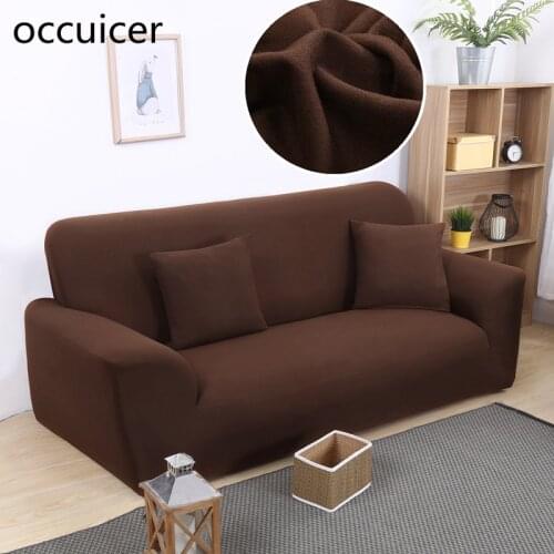 Pure Color Stretchy Slipcover Non-slip Chair Loveseat Sofa Cover High Elastic Cushion Sofa Case Anti-dust Sofa Protection Cover