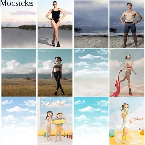 Blue Sky White Clouds Backdrop Natural Scenery Newborn kids Baby Shower Birthday Photography Background Photo Studio Props