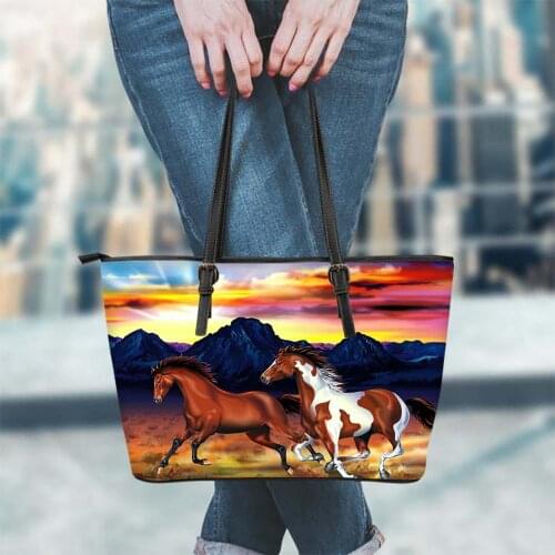 FORUDESIGNS Crazy Horse Handbags Luxury Women Bags Casual Pu Leather Female Cross Body Bags Woman Large Beach Tote Shopping Bags