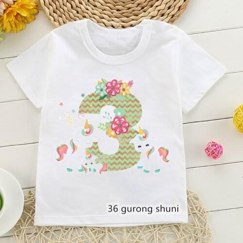 Cute boys t-shirt birthday numbers 1 to 4 years old birthday graphic prints for kids birthday clothing summer girls t shirt tops