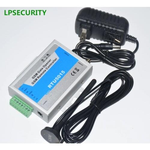 LPSECURITY with adapter RTU5015 GSM Gate Door Opener Operator with SMS Remote Control Alarm 1 Output/2 Inputs