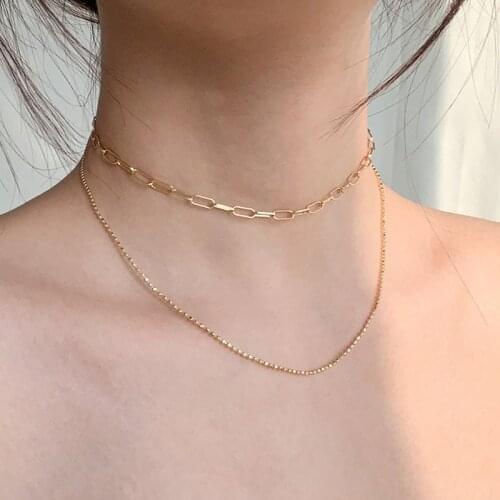 2021 Fashionable New Necklace Simple Temperament Cold Wind Personality Neck Multi-layer Clavicle Chain Necklace Womens Clothing