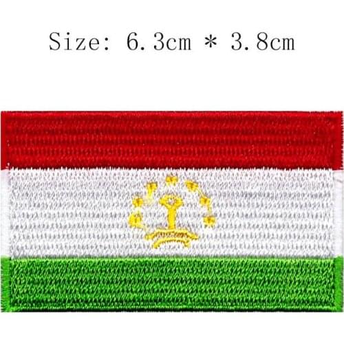 Tajikistan embroidery flag patch Duschanbe city world country emblem for motorcycle club coat iron on sew on left chest shirts