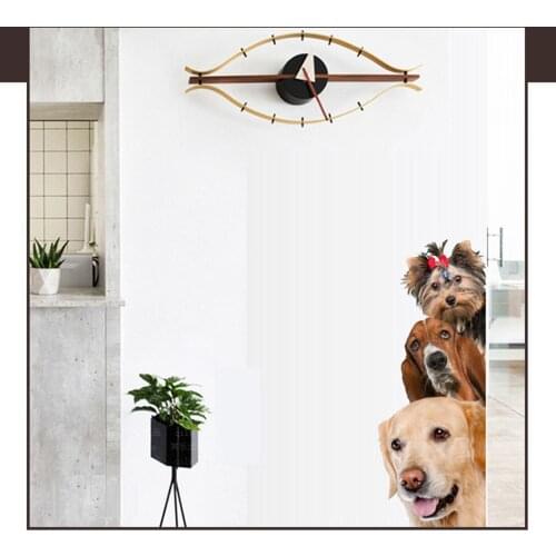 3D funny cat and dog Wall sticker, door, window, closet, fridge, kids room decorations, home decor, animal drawing vinyl sticker