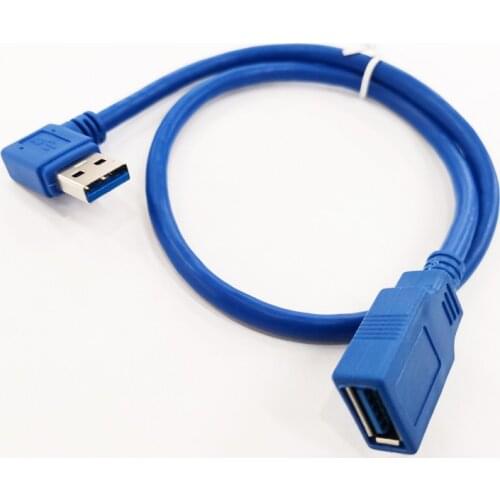 NCHTEK 90 Degrees Left Angled USB 3.0 A Male to Straight Female Extension Cable / Cord About 50CM/Free Shipping/1PCS