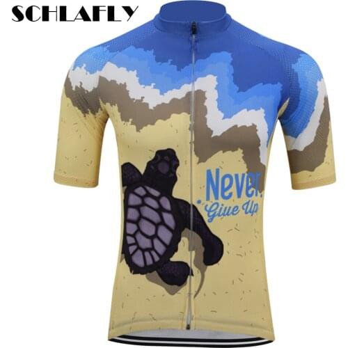 Never give up tortoise cycling jerseys summer short sleeve retro bike wear jersey road jersey cycling clothing schlafly