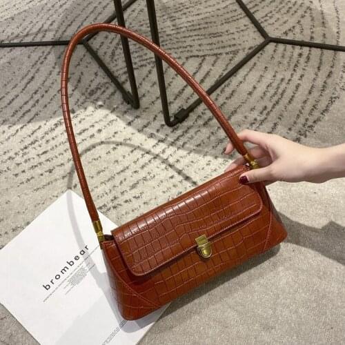 2021 New Fashion Crocodile Pattern Retro Armpit Bag Simple Wild Shoulder Bag Female Designer Bag bBgs For Women