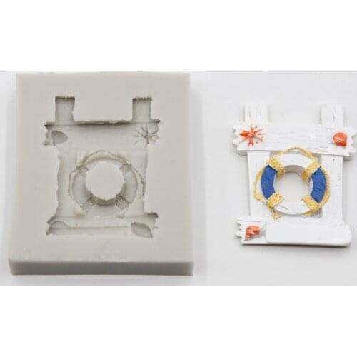 New rudder lifebuoy shaped fondant silicone cake mold DIY baking tools chocolate mold cake decoration tool