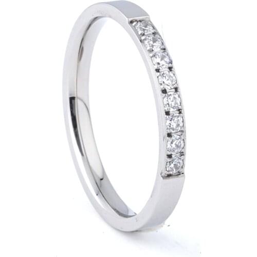 3mm Slim Ladies Party Fashion Jewelry Wedding Rings For Women Girls Cubic zirconia Promise Engagement Ring