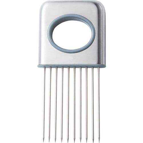 Vegetable Cutter Onion Slicer Stainless Steel Onion Insert Meat Tenderizer Fruit and Vegetable Guard Slicing Tool 1 Piece Set